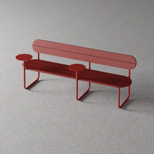 punainen penkki laskutasolla